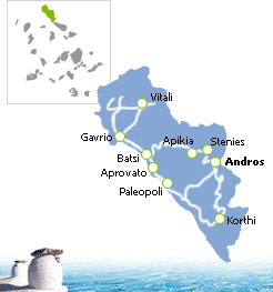 Karte Insel Andros