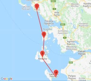 Hin Korfu ✈, Rück ab Lefkada ✈ oder umgekehrt. Dazwischen Hotels auf Küstenorten Ihrer Wahl übernehmen Inselhopping Griechenland