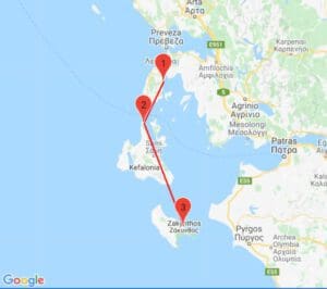 Start Lefkada ✈, Ende Zakynthos ✈ oder umgekehrt. Dazwischen Kefalonia Ionische Küste