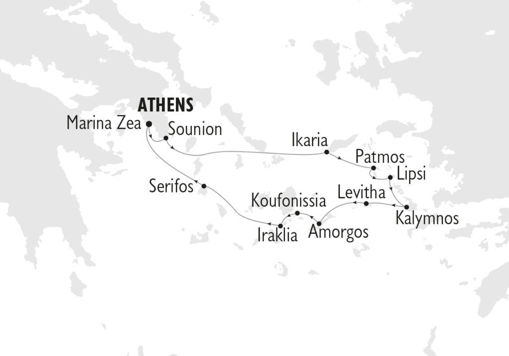 Route Süd-Ägäische Inseln Kreuzfahrt