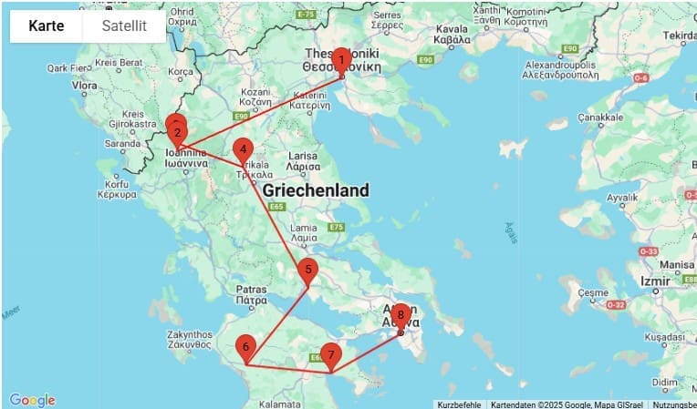Verlauf der Rundreise Klassische Griechenland Rundreisen buchen